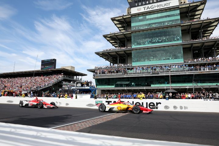 Josef Newgarden Wins Indianapolis 500 After Nail-Biting Ultimate Lap 2 Josef Newgarden crosses the finish ahead of Marcus Ericsson, driver of the #8 Huski Chocolate Chip Ganassi Racing Honda. (Photo by Justin Casterline/Getty Images)